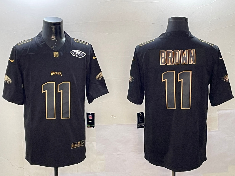 Men Philadelphia Eagles 11 Brown black 2025 Nike NFL jersey style 013